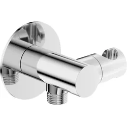 Neuesbad Serie 600 Wandanschlussbogen mit integriertem verstellbarem Brausehalter, rund, chrom NB1NQS_057K1