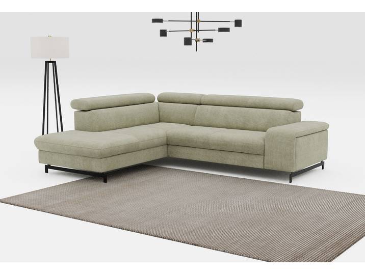 Ecksofa COTTA Emma L-Form, B: 262 cm , grün, B:262cm H:97cm T:215cm, Sofas, Ecksofa, mit Kopfteilverstellung, optional Schlaffunktion & Bettkasten