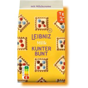 Leibniz Kekse Minis Milk Kunter Bunt, mit Kakaocreme, Milchcreme & Schokolinsen, 125 g