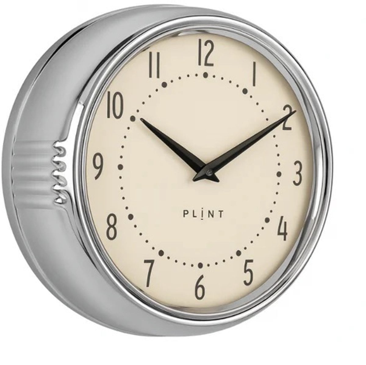 PLINT Retro Wandklok Chrome Analoog