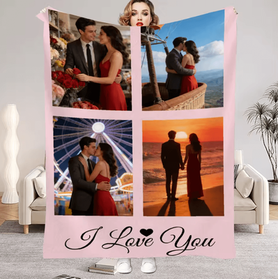 Inspire Curations Personalized Photo Flannel Blanket For Couples 2 150 X 200cm