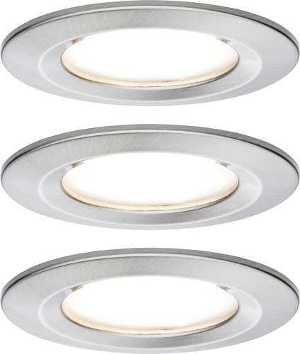 Paulmann Nova Bad-Einbauleuchte 3er Set LED LED 18W IP44 Eisen (gebürstet)