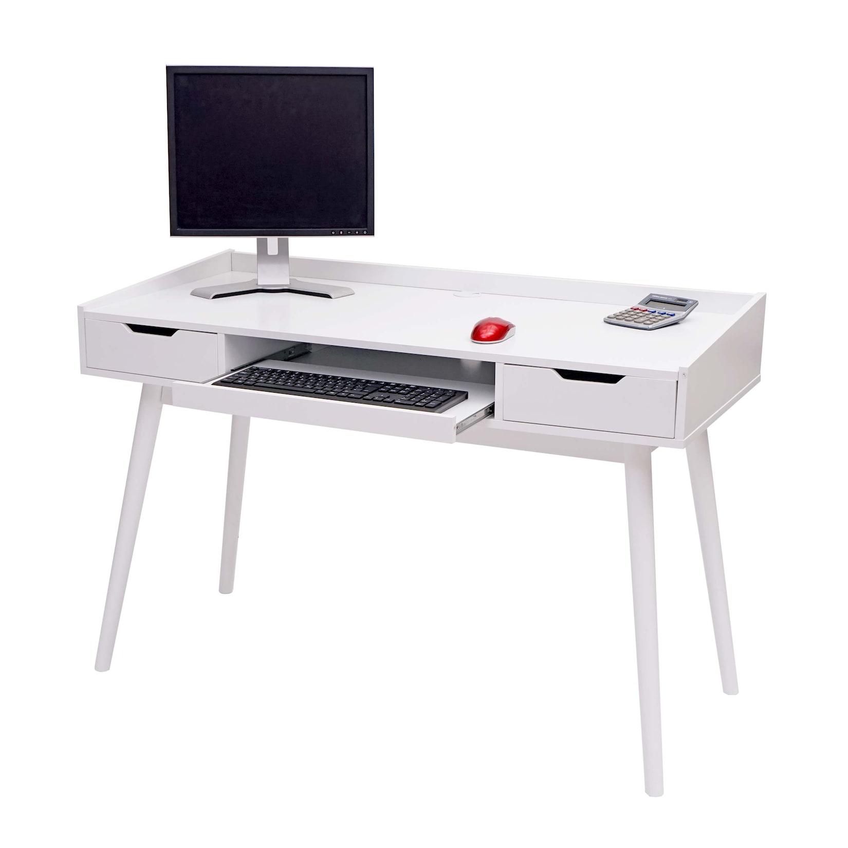 Schreibtisch MCW-A70b, Bürotisch Computertisch, MDF 120x55cm ~ weiß