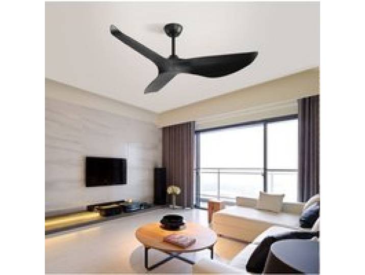 MEUBLIV Ventilateur de plafond 132 cm sans éclairage 3 pales ABS moteur DC réversible télécommande