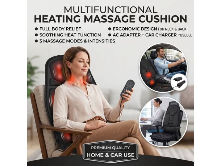 Coussin de massage pour voiture, utilisation automobile, masseur cervical complet pour la maison, coussin chauffant pour voiture, coussin de siège