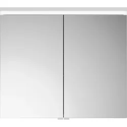 burgbad Lin20 Spiegelschrank LED-Beleuchtung, 2 Türen, 800x700x170mm, SPQK080F5395, Farbe: Eisblau Matt / Rückwand Anthrazitgrau
