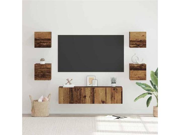 Cabinets TV de salon (Lot de 6) - VIDAXL - unité de télévision - Bois Ancien Bois d'ingénierie(3 parcel) T7509