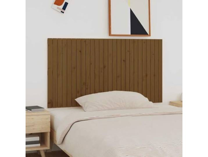 Holzbett Kopfteil aus massivem Kiefernholz in Honig braun, 166x3x90cm, für Wandmontage, bietet perfekte Rückenstütze beim Lesen oder Betrachten