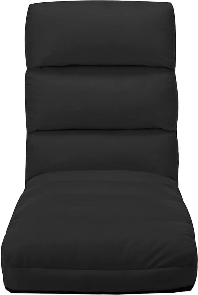 vidaXL Chaise pliable de sol Noir Similicuir