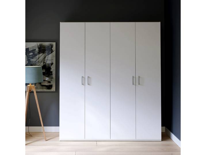 Armoire portes battantes 178cm Blanc/Blanc