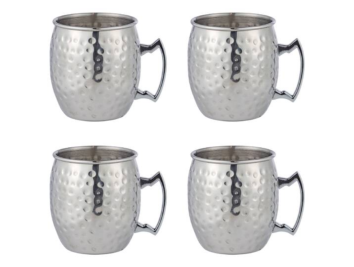 Becher MOSCOW MULE 4er-Set 8 x 7 x 10cm Silber/Silber