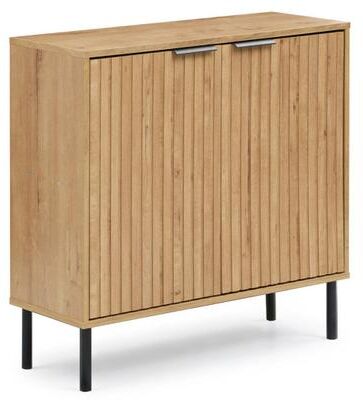 Costway Fluted Buffet Cabinet with 2-Door Sideboard for Kitchen and Dining Room-Oak