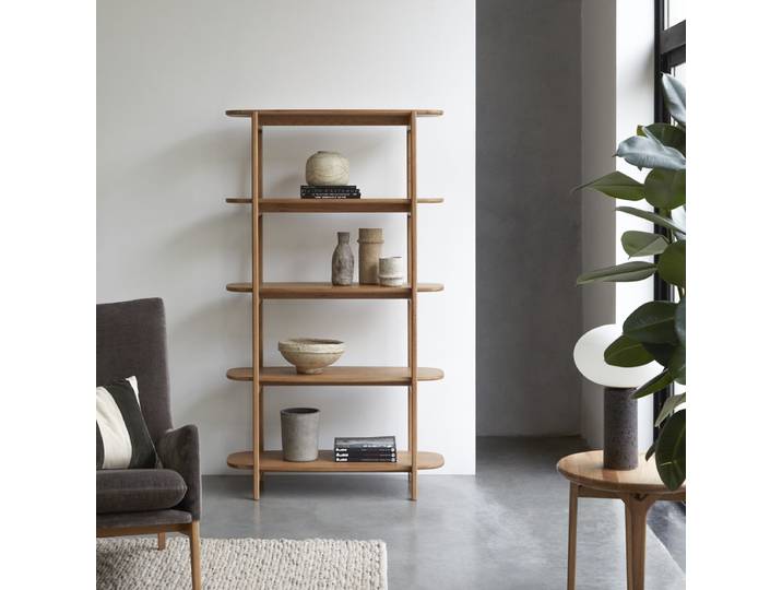 Bücherregal Rozenn aus massivem Eichenholz - Natur