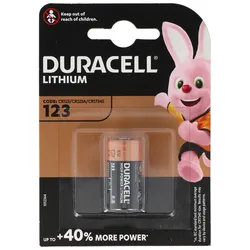 Duracell CR123A Photobatterie CR123 A Lithium Batterie DL123A, Abmessungen 34,5 x 17mm