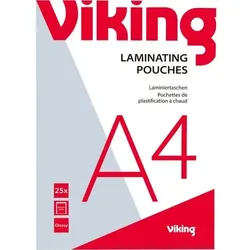 Viking Laminierfolien DIN A4 Glänzend 75 (2 x 75 Mikron) Transparent 25 Stück