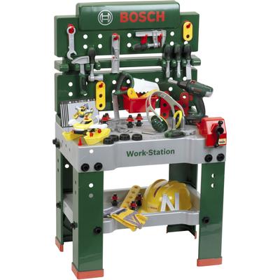 Spielwerkbank KLEIN "BOSCH-Workstation Mega, mit Handwerker Set", bunt, Rollenspielzeug, KinderB:61cm H:101cm T:45cm, Kunststoff, mit BOSCH Akkuschrauber; Made in Germany, B:61cm H:101cm T:45cm
