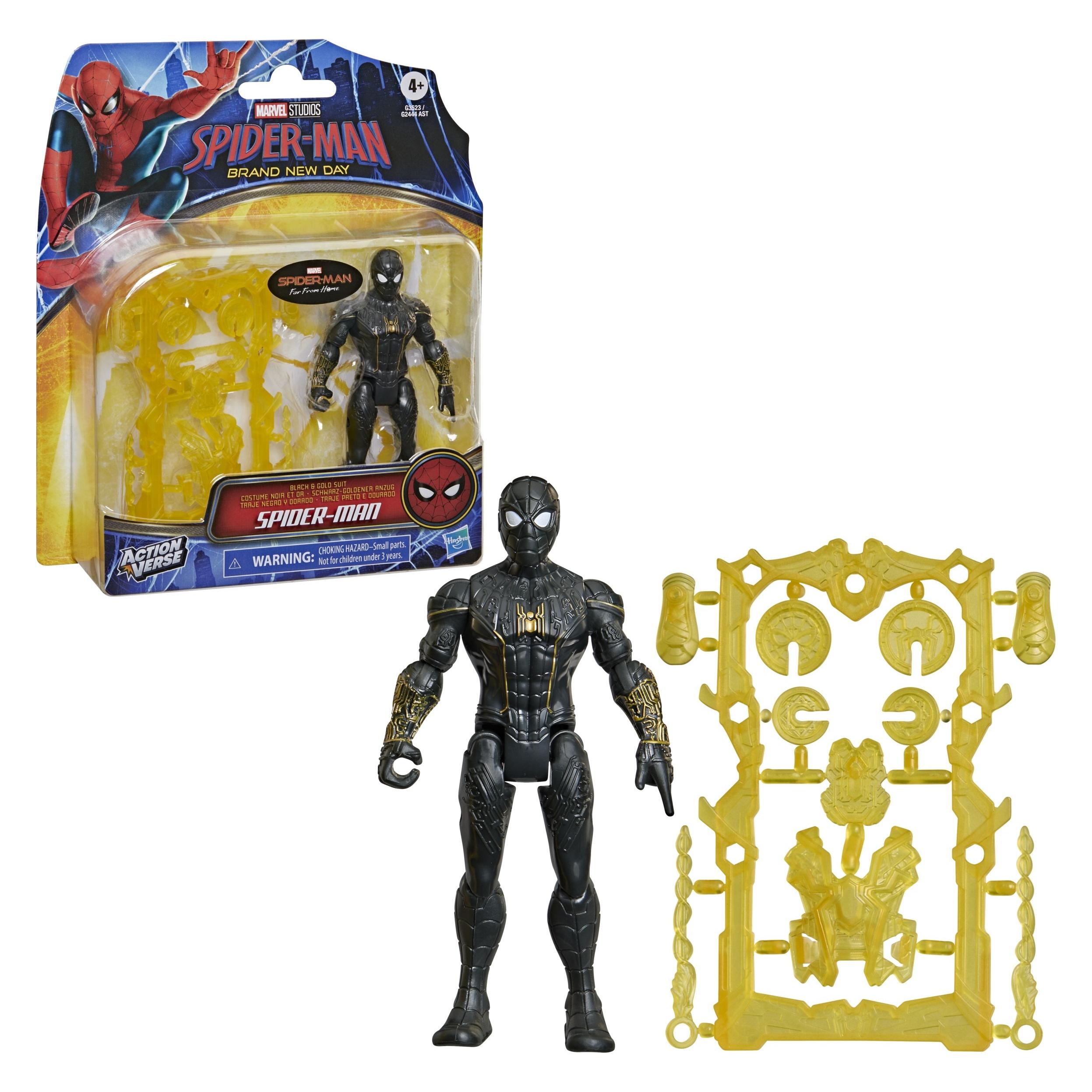 Hasbro Marvel Studios Spider-Man Far From Home ActionVerse Spider-Man im schwarz-goldenen Anzug (G35235L00)