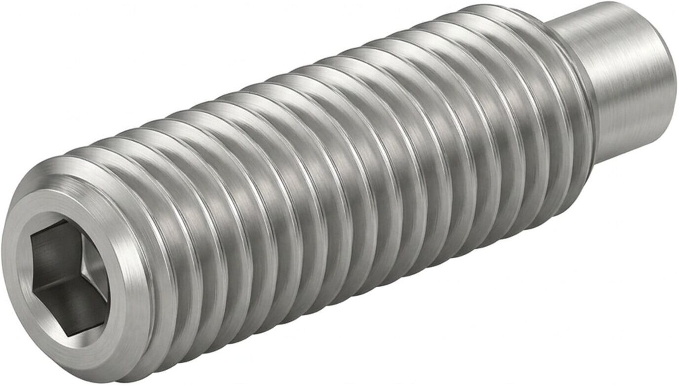 DIN 915/ISO 4028 Gewindestift VG M8x40 Edelstahl A1 blank Innensechskant m. Zapfen ; Industrial Quality Supplies (009159100080040)