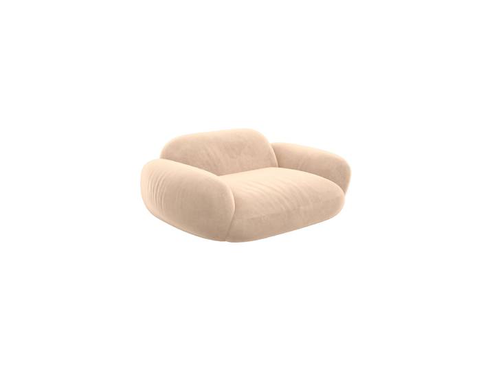 Design Loungesessel „Ponsa“ mit Samtbezug Samtbezug Beige BLOOMINGLOFT Collection