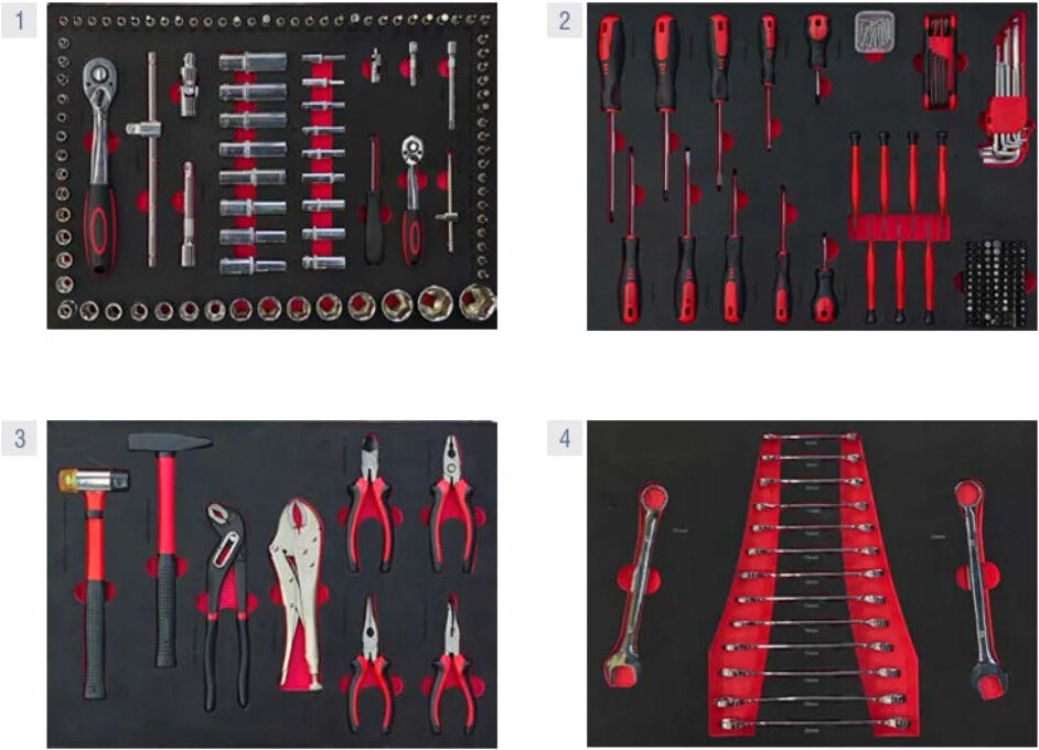 Marcotools 05.088.156 Carrello cassettiera officina 7 cassetti completo di 290 utensili
