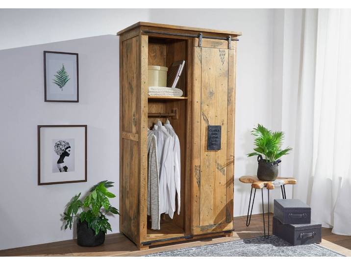 Schrank Mango 100x60x190 natur lackiert RAILWAY #116