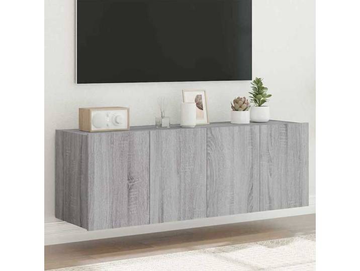 Meubles TV Muraux et Lumières LED 2pcs Armoires de Télévision Suspendues avec Rangement Meubles Télé Flottants 837313
