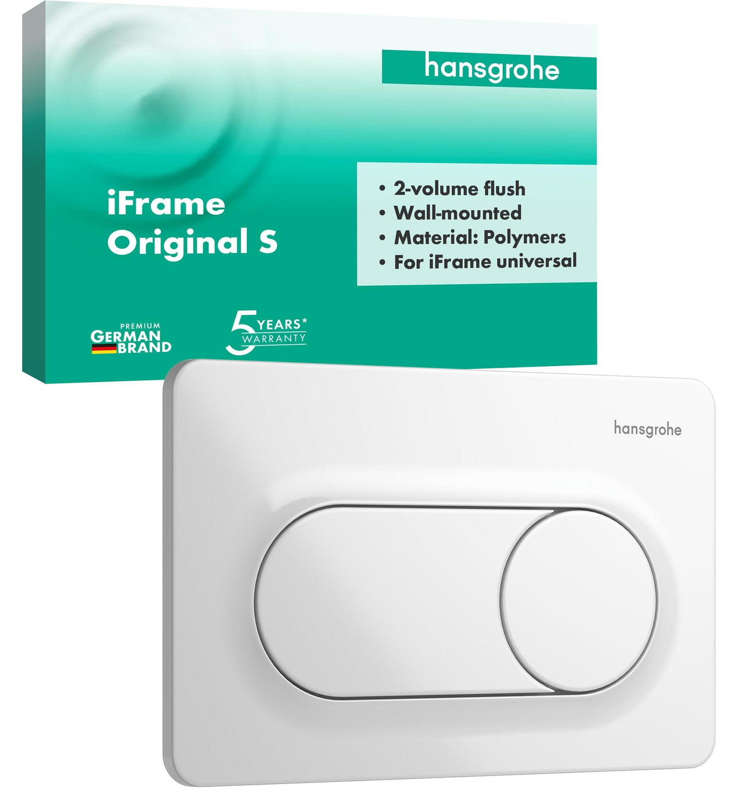 Dripio Toiletspoelplaat iFrame Original S, dubbele spoeling, wit, 66002450