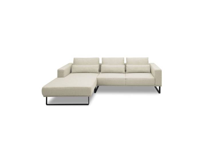 Musterring JustB! PM100 Ecksofa optional mit motorischem Sitzvorzug - Flachgewebe Mono nature - 292 x 185 - automatische Sitztiefenverstellung - inkl. Nierenkiss automatische Sitztiefenverstellung Modern, Zeitlos