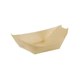 PAPSTAR 500 Fingerfood - Schalen, Holz "pure" 8,5 cm x 5,5 cm "Schiffchen"