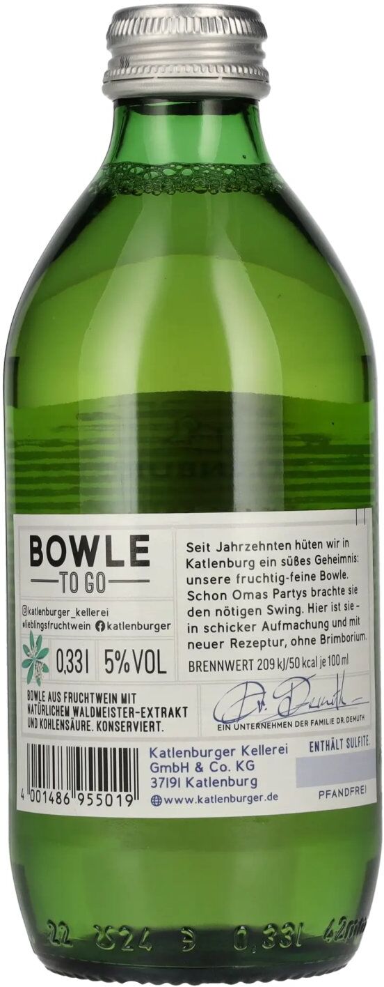 Katlenburger Bowle-To-Go Waldmeister 5% Vol. 0,33l