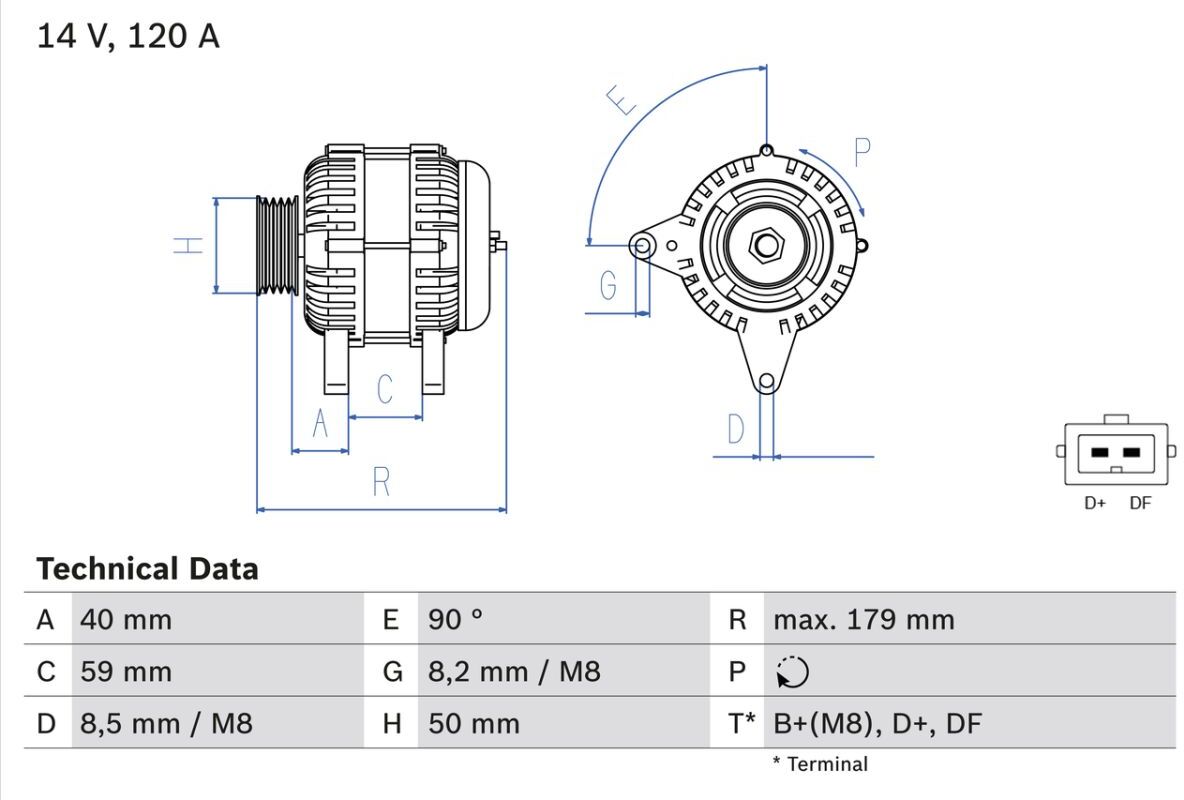 Drehstromgenerator BOSCH 0 986 041 300