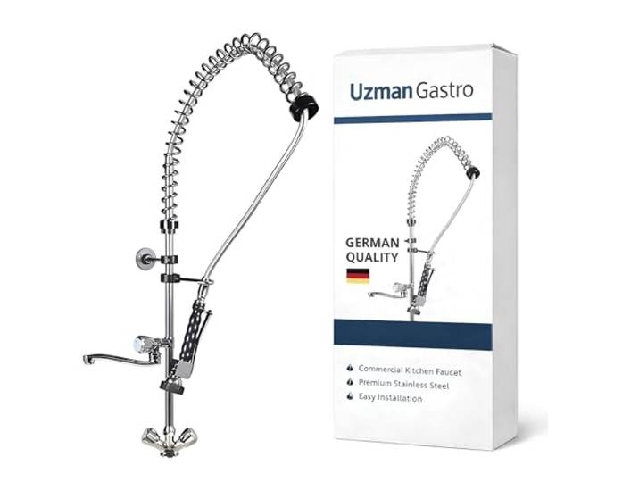 Uzman-Versand Gastro Geschirrbrause Spültischarmatur mit Wasserhahn, Mischbatterie, Gastrobrause, Handbrause Mischbatterie Gastronomie Spülbrause Pendelbrause (Spültischarmatur)