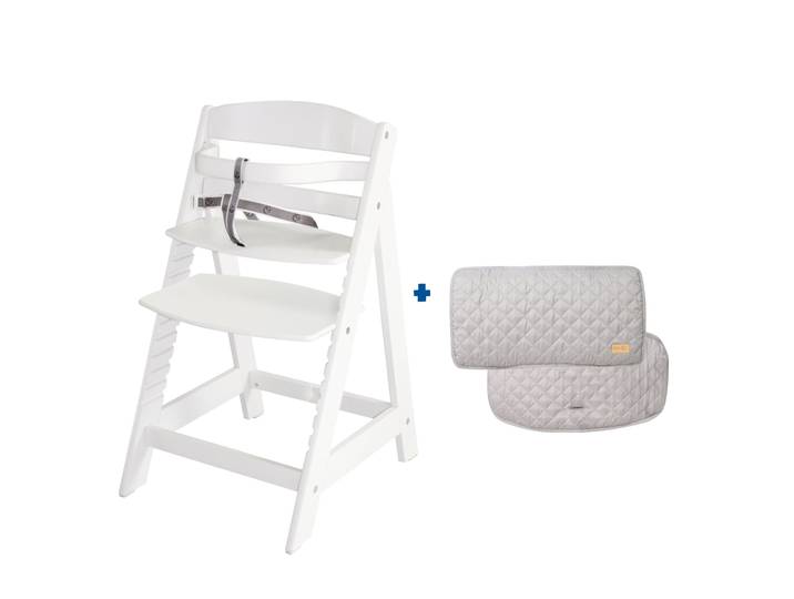 Bundle Treppenhochstuhl 'Sit Up III' & silbergrauer Sitzverkleinerer 'roba Style'