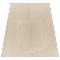 KADIMA DESIGN Teppich Kurzflor waschbar Abstrakt 3D schmutzabweisend Creme Rechteckig 200x280 | 100% Polyester | Florhöhe: 12 mm | pflegeleicht