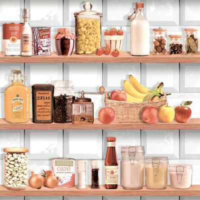 Veer Decor Kitchen Shelf Stories Wallpaper