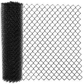 ALEKO 6 x 50 feet PVC Coated Galvanized Steel Chain Link Fence Black Fabric