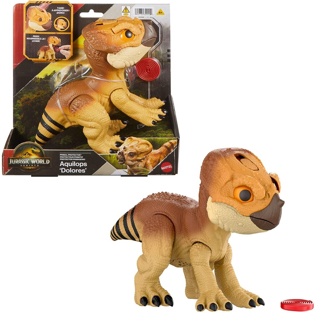 Mattel Dinosaurio de juguete interactivo Aquilops Jurassic World .