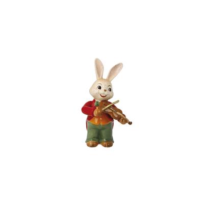 Osterhase GOEBEL "kleiner Violinist", bunt, B:4cm H:8cm T:4,5cm, Steingut, Dekofiguren