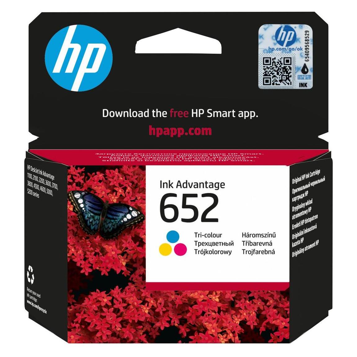 HP 652 Tri-Color Original Ink (F6V24AE)