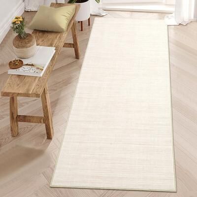 Garvee Modern Subtle Textured Lines Solid Area Rug