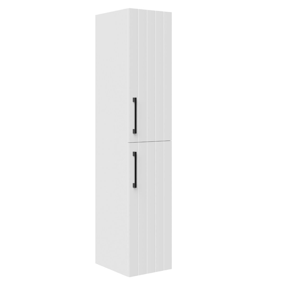 Creavit D10 hoge badkamerkast, wit gelakt MDF, wandmontage, H 150 x B 30 x D 36,8 cm
