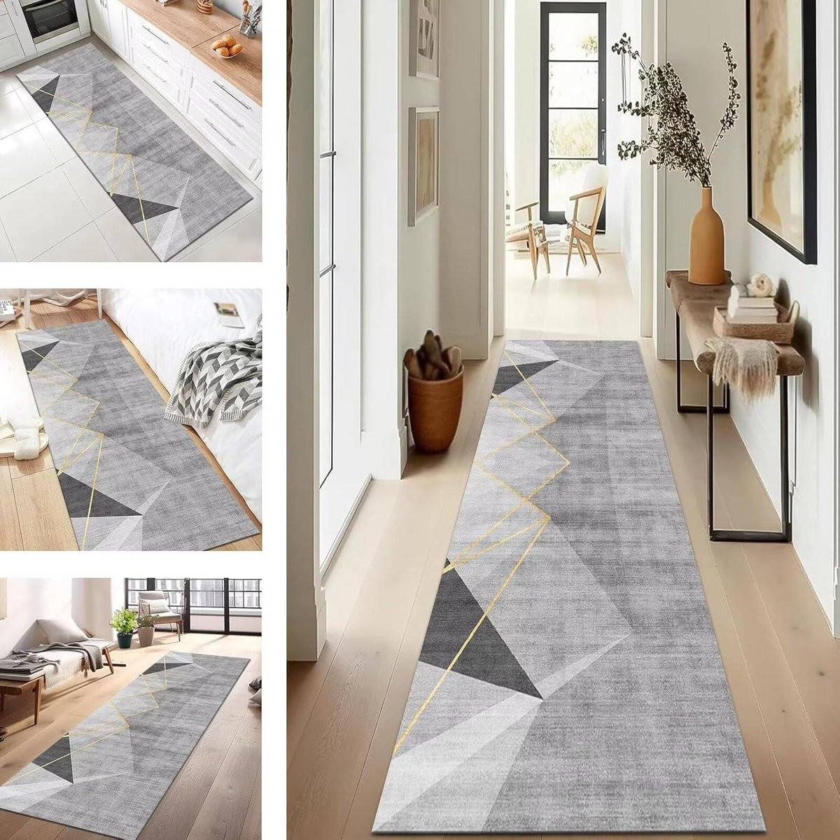 Wasbaar Keukentapijt Loper met Antislip - Modern Abstract Design - Polyester - Rechthoekig
