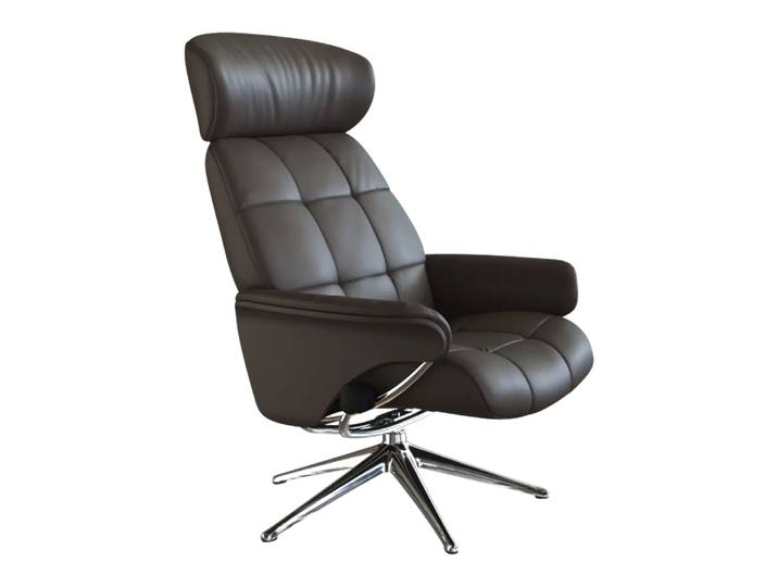 Sessel Scandi Skagen, Flexlux, omaha chestnut brown, Leder