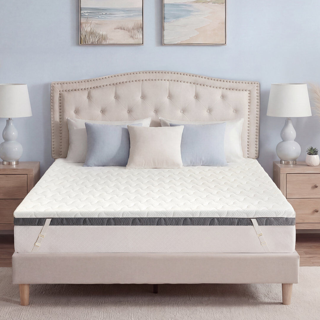 Rebrilliant cm Memory Foam Mattress Topper White 7cm/Small Double (4')