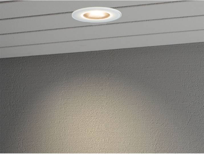 Konstsmide Deckeneinbaustrahler LED vertieft weiss, 3000K, 540lm, 1x6W, 240V, Glas, 7875-250