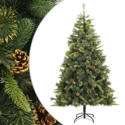 vidaXL Künstlicher Weihnachtsbaum Klappbar mit Zapfen 180 cm