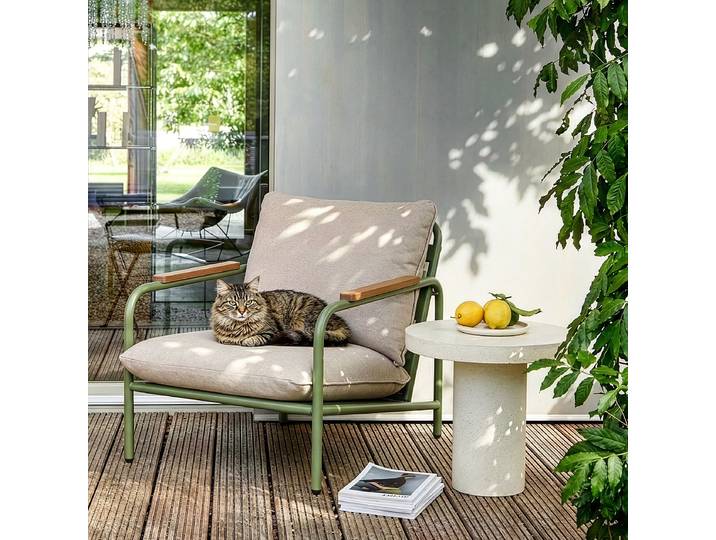 Table d'appoint MGO, céramique Ø 50cm Blanc/Blanc