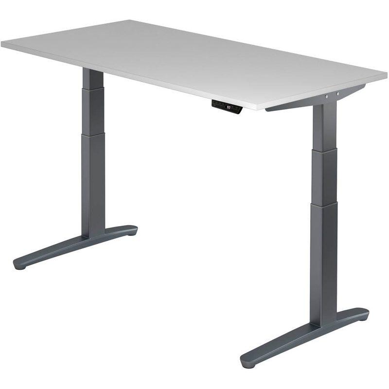 HAMMERBACHER VXBHM16/5/GG elektrisch höhenverstellbarer Schreibtisch 65,0 - 130,0 cm - elektrisch Lichtgrau / grafit