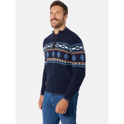Strickpullover BABISTA "Pullover NOTEVO", Herren, Gr. XXL, dunkelblau gemustert, Pullover Strickpullover