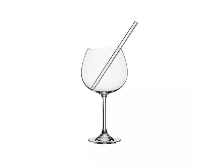 BOHEMIA Cristal - Gin-Glas mit Halm, 2er Set, 680 ml, Transparent